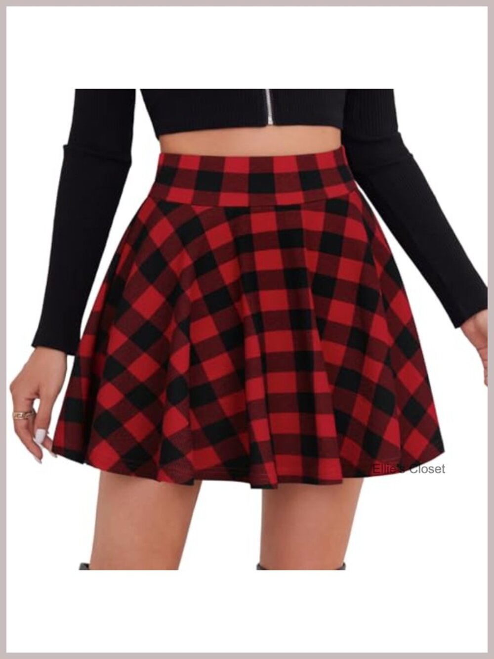 Women's Skater Mini Skirt with Built-in Shorts High Waist A-Line Skort